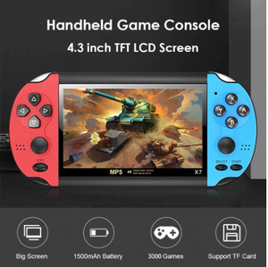X7 Handheld Game Console Player 4.3 Inch LCD Display 8GB Double-rocker 3000 Classic Game Retro Mini Pocket MP5 Video Game