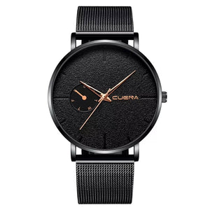CUENA  Fashion 2019  Stainless Steel Mesh Band Quartz Wrist Watch