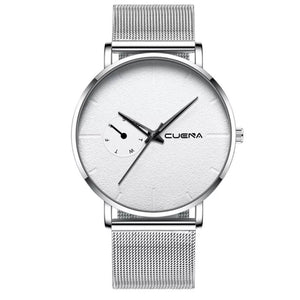 CUENA  Fashion 2019  Stainless Steel Mesh Band Quartz Wrist Watch
