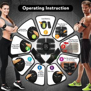 Six Pack Abs Toning Machine Pads Ripped Stomach! Abdominal Muscle Toner Fat Burn