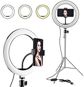 20cm 5500k LED Selfie Ring Light Dimmable LED Ring Lamp Photo Video Camera Phone Light Ringlight For Live YouTube Fill Light