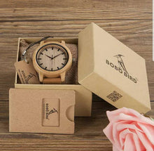Load image into Gallery viewer, BOBO BIRD Luxury Wooden Men Watch with Real Leather Band